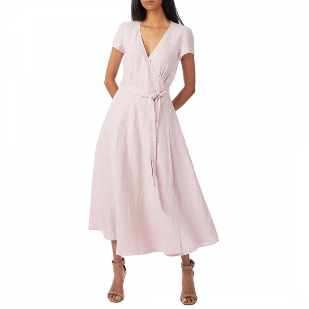 Polo Ralph Lauren white linen midi wrap dress size 6